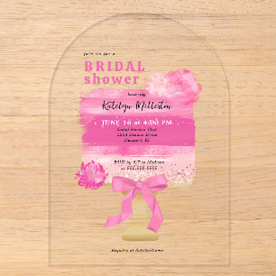 Invitations En Acrylique Baby Shower Rose Gâteau de Mariée