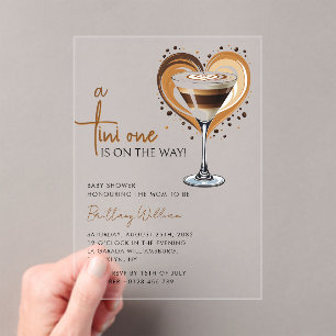Invitations En Acrylique Baby shower Tini One Espresso Martini