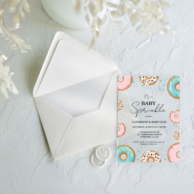 Invitations En Acrylique  Baby Sprinkles Fête de Naissance Mixte  (Créateur téléchargé)