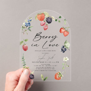 Invitations En Acrylique Baie en amour Fleurs aquarelle Enterrement de vie