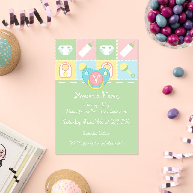 Invitations En Acrylique Baignée de Courtepoint de Bébé (Insitu (Célébration))