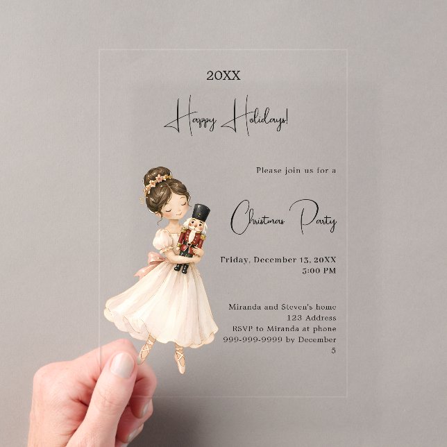 Invitations En Acrylique Bal de Noël Ballerine luxe (In situ (ordinateur de poche))