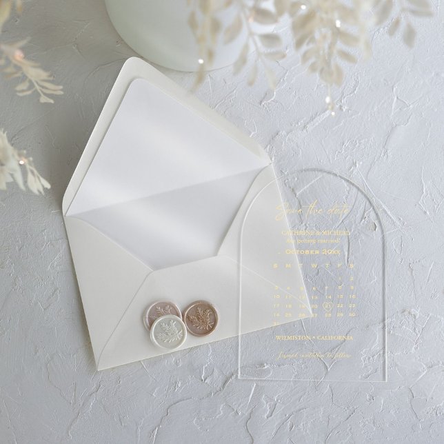 Invitations En Acrylique Bande Mariage du calendrier Enregistrer la date (Créateur téléchargé)