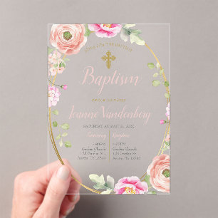Invitations En Acrylique Baptême acrylique