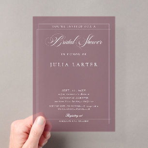 Invitations En Acrylique Baptême de mariage calligraphie Bourgogne ivoire c