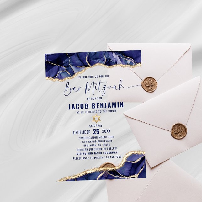 Invitations En Acrylique Bar élégant moderne Mitzvah (Créateur téléchargé)