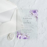 Invitations En Acrylique Beau Violet Roses Mariage élégant<br><div class="desc">Beau Roses violets Élégant mariage acrylique Invitations Voir la collection correspondante dans notre magasin de niche et de niche</div>