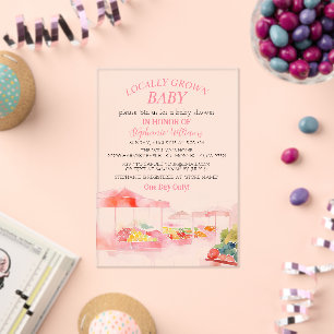 Invitations En Acrylique Bébé cultivé localement Farmers Marché Baby Girl d