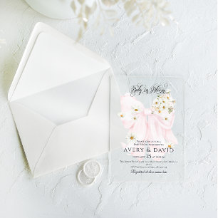 Invitations En Acrylique Bébé en Fleur Daisy Baby shower de fille de garçon