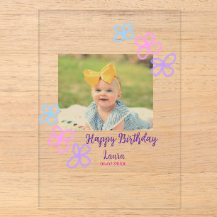 Invitations En Acrylique Bébé enfants 1er anniversaire ajouter nom date ajo