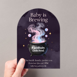 Invitations En Acrylique Bébé est en train de brasser Pot de sorcière Hallo