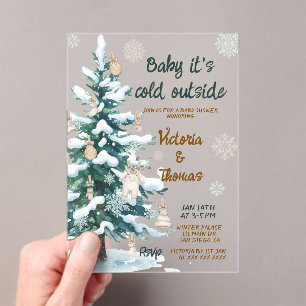 Invitations En Acrylique Bébé il fait froid dehors Baby Shower