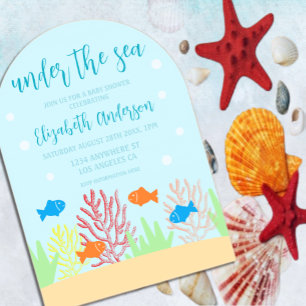 Invitations En Acrylique Bébé sous les mers Shower