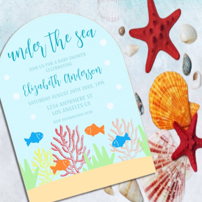 Invitations En Acrylique Bébé sous les mers Shower (Créateur téléchargé)