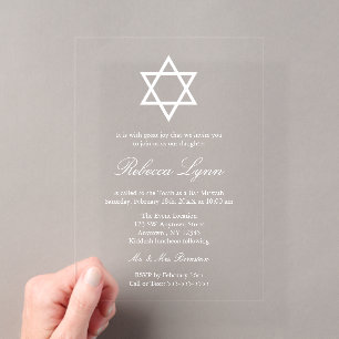 Invitations En Acrylique Belle Bat Mitzvah