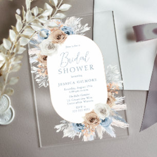 Invitations En Acrylique Belle Fête des mariées Florale Boho