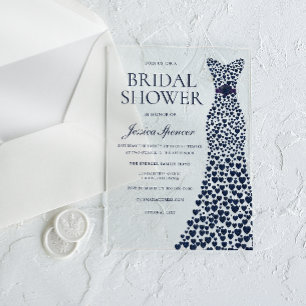 Invitations En Acrylique Belle robe de marine Élégante Fête des mariées