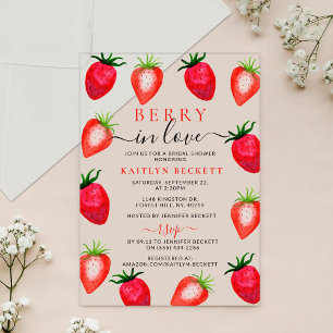 Invitations En Acrylique Berry In Love Fête des mariées fraise