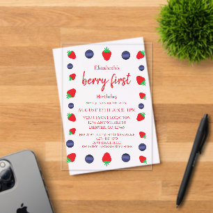 Invitations En Acrylique Berry Sweet 1er anniversaire