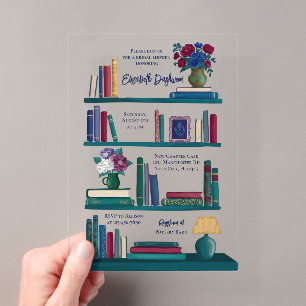 Invitations En Acrylique Bibliothèque Tonale Bijou Étagère Salle Fête de Ma