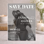 Invitations En Acrylique Black and White Magazine Cover Photo Wedding<br><div class="desc">Black and White Magazine Cover Photo Wedding Acrylic Invitations</div>