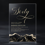 Invitations En Acrylique Black Gold Agate 60e Soixante Anniversaire<br><div class="desc">Une invitation audacieuse et sophistiquée à 60e anniversaire avec un design d'agate noir et or frappant. Imprimée sur des cartons de haute qualité, cette invitation allie élégance moderne et luxe intemporel. Les teintes noires profondes accentuées par des détails dorés chatoyants créent une esthétique raffinée et élégante, ce qui en fait...</div>