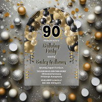 Black Gold Balloons 90e fête d'anniversaire