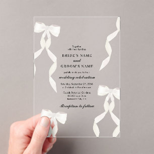 Invitations En Acrylique  blanc formel Mariage formel