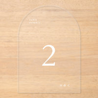 Blanc Simple Moderne Arche Acrylique Numéro de tab