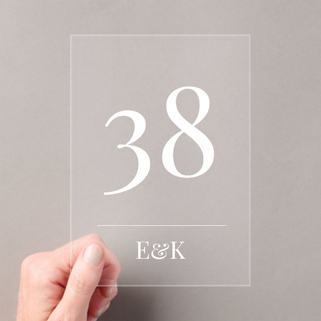 Invitations En Acrylique Blanc Simple Moderne Arche Acrylique Numéros de ta (In situ (ordinateur de poche))