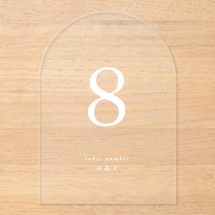 Invitations En Acrylique Blanc Simple Moderne Mariage Acrylique Numéros de