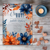 Bleu | Terracotta Oh Boy Fall Baby shower Floral