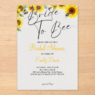 Invitations En Acrylique Bliss nuptiaux : Mariée à être