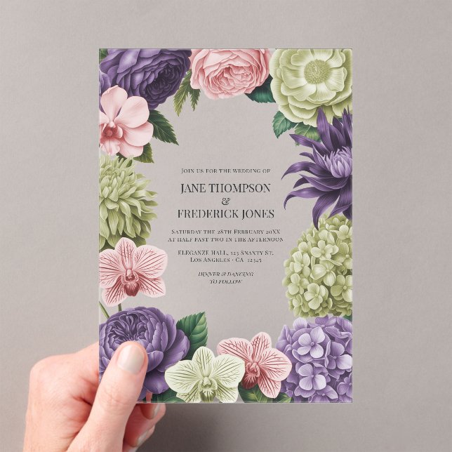 Invitations En Acrylique Blush Quartz, Soft Sage & Cloud Mauve Wedding (In situ (ordinateur de poche))