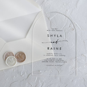 Invitations En Acrylique Boho Chic Moderne Mariage Casual Clair Acrylique
