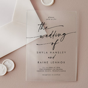Invitations En Acrylique Boho Chic Moderne Simple Clair Mariage Acrylique