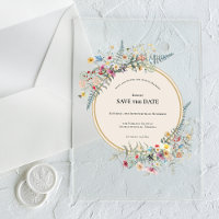 Boho Fleur sauvage Fern Beige Enregistrer la date