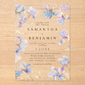 Invitations En Acrylique Boho Iris Mariage