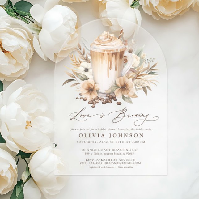 Invitations En Acrylique Boho Love brasse la Fête des mariées (Créateur téléchargé)