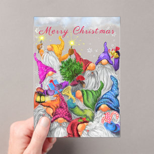 Invitations En Acrylique Bonne Gnome Party Acrylique Carte de Noël