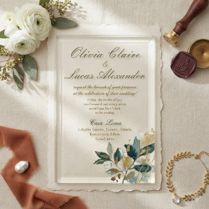 Invitations En Acrylique Botanique Aquarelle Moderne Eucalyptus Or Greene