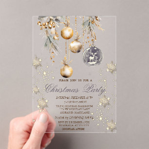 Invitations En Acrylique Boules de décoration vintage Flocons de neige Soci
