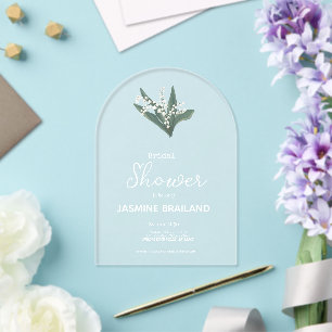 Invitations En Acrylique Bouquet de mariage moderne de muguet