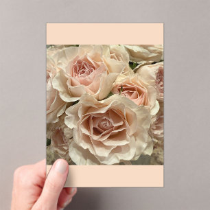 Invitations En Acrylique Bouquet de roses romantiques blush en acrylique cl