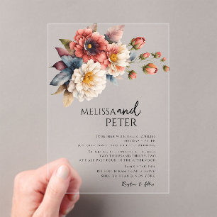 Invitations En Acrylique Bouquet fleur sauvage de fleurs Mariage