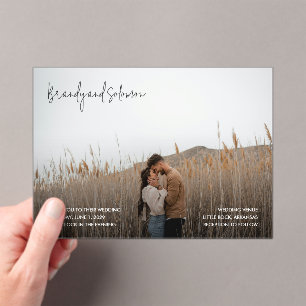 Invitations En Acrylique Brandy Simple Photo Mariage moderne