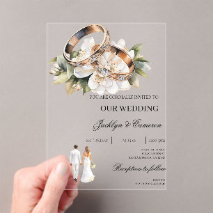 Invitations En Acrylique Bride et groom