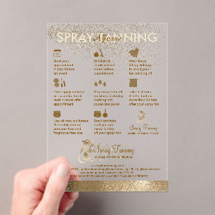 Invitations En Acrylique Bronzage Soleil Bronze Transparent en Spray