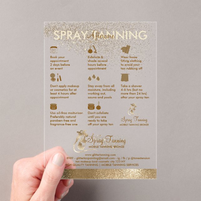 Invitations En Acrylique Bronzage Soleil Bronze Transparent en Spray (In situ (ordinateur de poche))