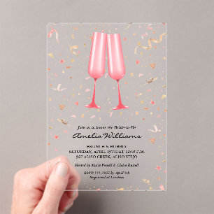 Invitations En Acrylique Brunch Champagne Enterrement de Vie de Jeune Fille